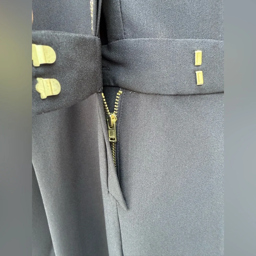 Rachel Rachel Roy Black Sleeveless Jumpsuit Gold Stud Trim Straight Leg Sz 2 NWT - Picture 15 of 16